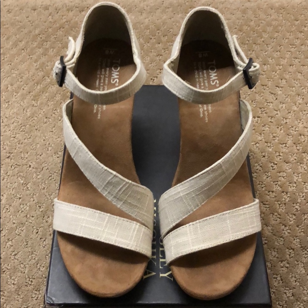Toms cork wedge sandal
